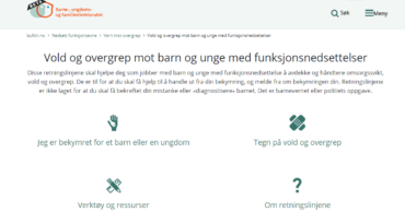 Nye retningsliner om vald og overgrep mot barn og unge med nedsatt funksjonsevne